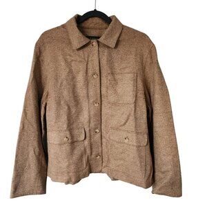 Lauren Ralph Lauren Silk Linen Wool Field Jacket – Brown Size 16